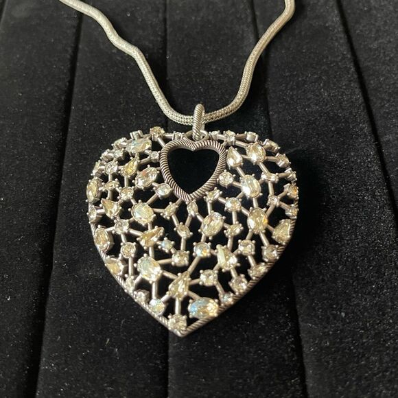 Brighton One Love Convertible Heart Necklace Silver NWT - Picture 11 of 13
